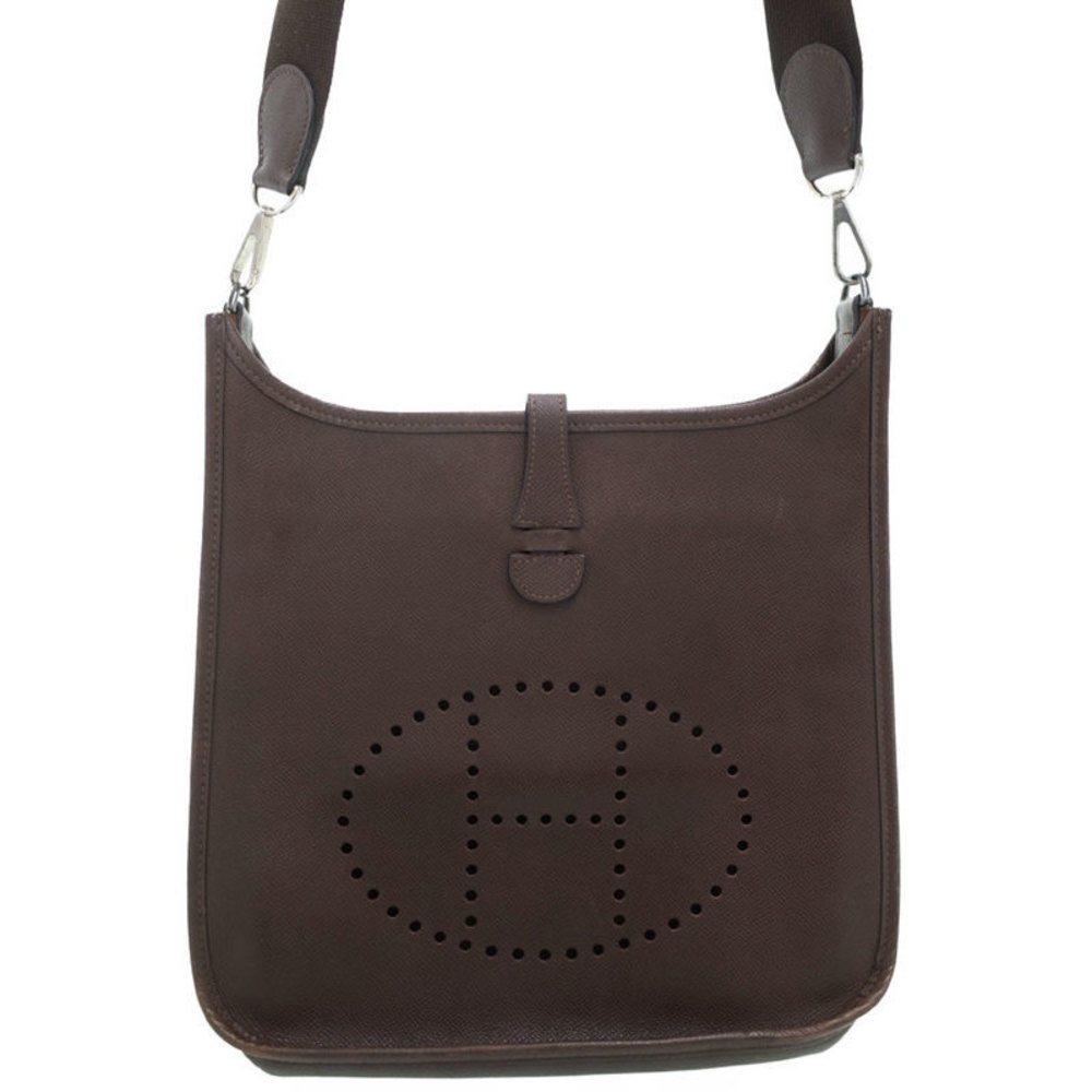 Hermes Evelyn PM Shoulder Bag Dark Brown
